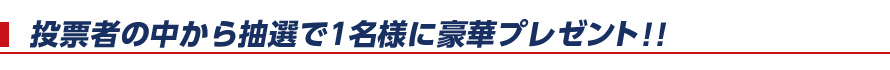 投票者の中から抽選で1名様に豪華プレゼント！！
