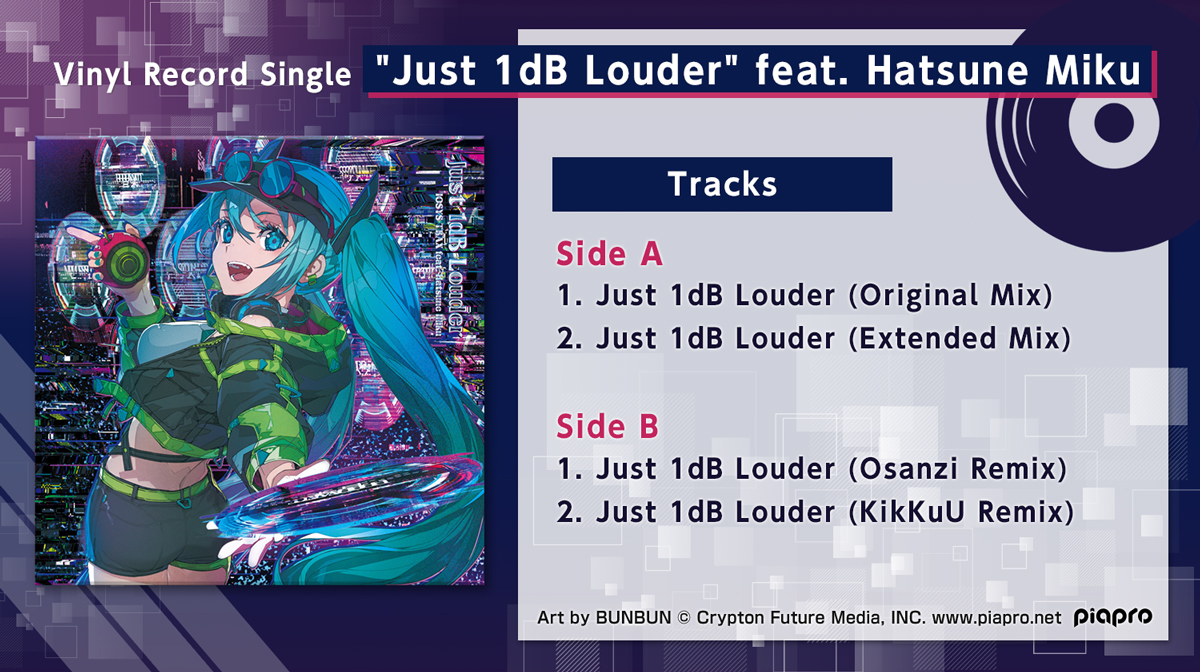 Vinyl Record Single「Just 1dB Louder」 feat. Hatsune Miku